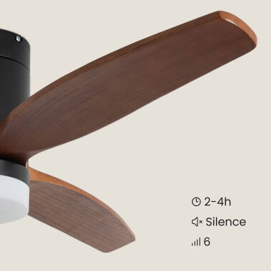 Bild von Deckenventilator mit Licht, geräuscharm, DC, Holzflügel, Leros