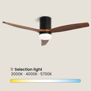 Bild von Deckenventilator mit Licht, geräuscharm, DC, Holzflügel, Leros
