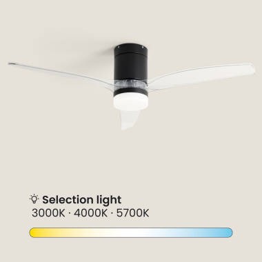 Bild von Deckenventilator mit Licht, geräuscharm, DC, Holzflügel, Leros