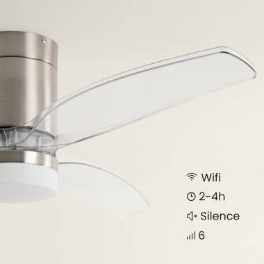 Bild von Deckenventilator mit Licht, geräuscharm, DC, Holzflügel, Leros