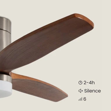 Image of Leros Silent Ceiling Fan with Light DC Motor & Wood Blades