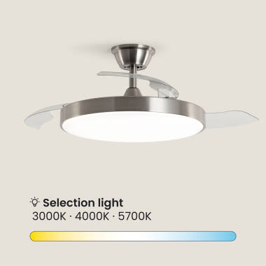 Bild von Deckenventilator mit Licht Lautlos DC einziehbare Flügel Tori