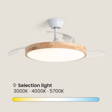 Bild von Deckenventilator mit Licht, geräuscharm, DC, einziehbare Flügel, Dari