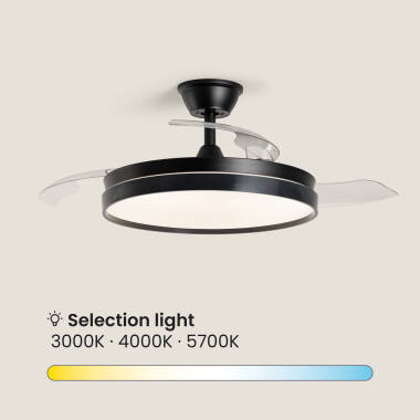 Bild von Deckenventilator mit Licht Lautlos DC einziehbare Flügel Kaios