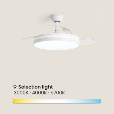 Bild von Deckenventilator mit Licht, geräuscharm, DC, einziehbare Flügel, Kaios