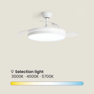 Image de Ventilateur de Plafond avec Éclairage Silencieux DC Pales Rétractables Kaios