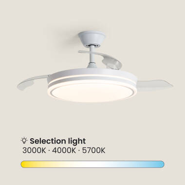 Bild von Deckenventilator mit Licht, geräuscharm, DC, einziehbare Flügel, Dalori Evo