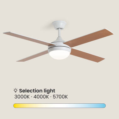 Bild von Deckenventilator mit Licht, geräuscharm, DC, Holzflügel, Navy Evo
