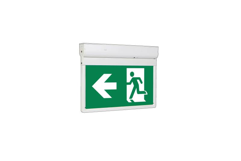 Immagine di Luce di Emergenza LED da Superficie 60 lm DALI2 Permanente/Non permanente con Cartello Bifacciale