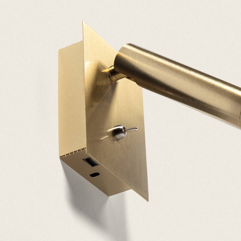 Image of Gazny Square 2.5W Aluminium LED Wall Lamp with USB Port