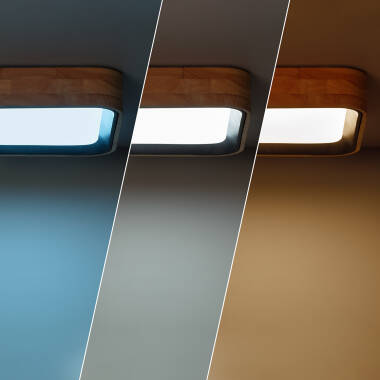 Bild von LED-Deckenleuchte 15W Eckig Holz 370x370 mm CCT Wählbar Dari
