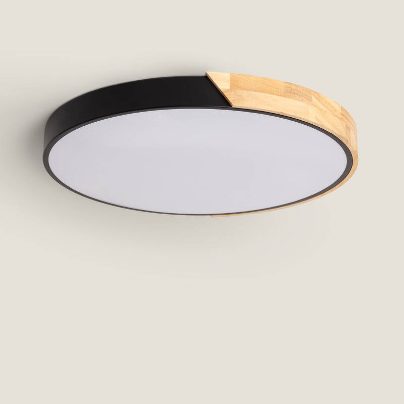 Bild von LED-Deckenleuchte 36W Rund Holz Ø500 CCT Wählbar Semi-Dari