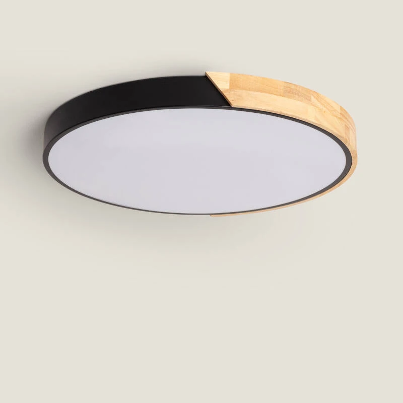 Image of Semi-Dari Round 36W Wood CCT Selectable LED Ceiling Light Ø500 mm