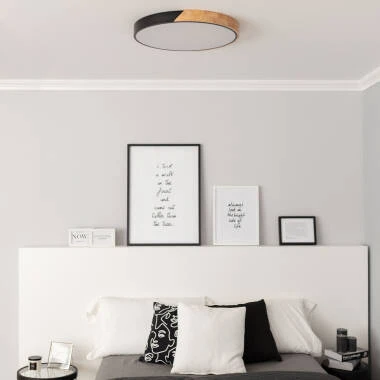Image of Semi-Dari Round 36W Wood CCT Selectable LED Ceiling Light Ø500 mm