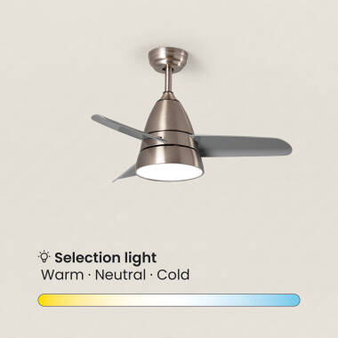 Bild von Deckenventilator Lautlos Industrial Silber 91cm DC-Motor 