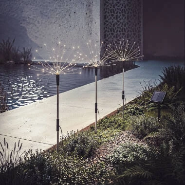 Set van 3 LED paardenbloem spikes met Solar Oplader