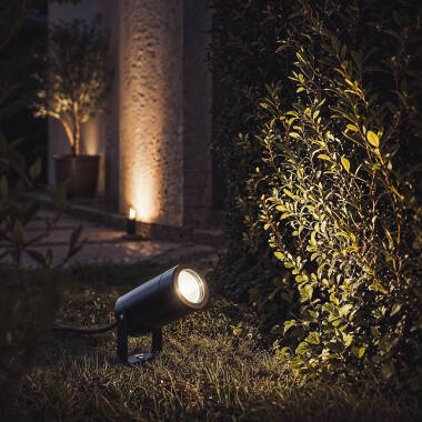 Image of Leaf Outdoor Spotlight with Spike for GU10 Bulb 