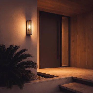 Image of Taiga Outdoor Metal & Glass Wall Lamp 