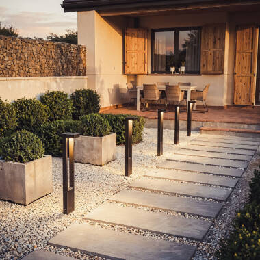 Image of Droxe 10W Aluminium Outdoor LED Bollard Black 65cm