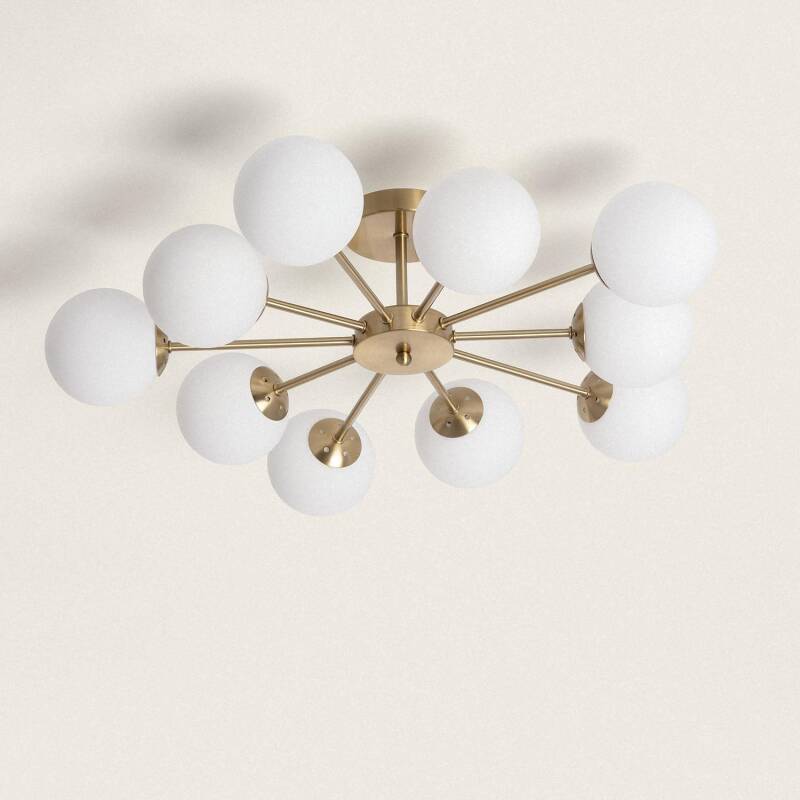 Bild von Deckenleuchte Metall und Glas Moonlight Brass 10 Spots