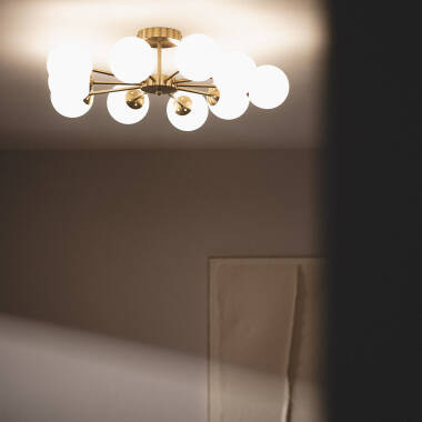Bild von Deckenleuchte Metall und Glas Moonlight Brass 10 Spots