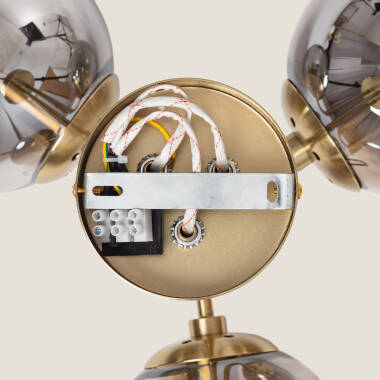 Image de Plafonnier Métal et Verre Moonlight Brass 3 Spots
