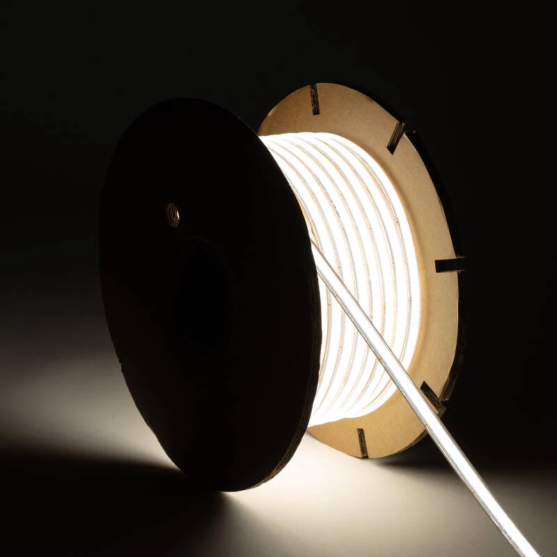 Bild von LED-Streifenrolle Dimmbar 220V Wcob Selbstgleichrichtend 260 LED/m 50m 15W/m 1350lm/m SILICONE FLEX Breite 10mm IP65 Schnitt 5cm