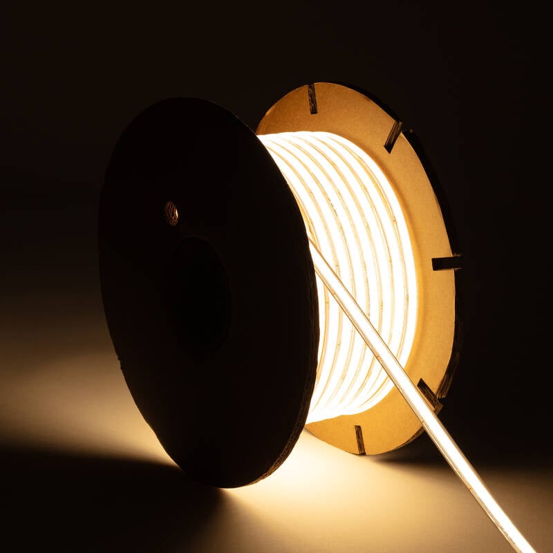 Obrázek LED Pásek Stmívatelný 220V WCOB Samousměrňovací 260 LED/m ROLE 50m 15W/m 1350lm/m SILICONE FLEX Šířka 10mm IP65 Střih 5cm