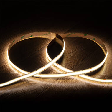 24V DC 5m  LED Strip COB High Lumen CRI90 480LED/m 15W/m 1500lm/W 10mm Wide Cut at Every 5cm  IP20