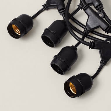 Immagine di Ghirlanda per Esterni Waterproof con 8 Portalampade E27 5.5m Nero IP65