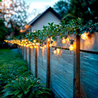 [NO ACTIVAR] KIT Outdoor 10m Garland in Black + 10 24V E27 LED Filament Bulbs