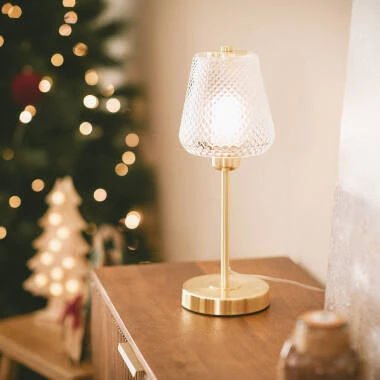 Lampada da Tavolo Metallo e Vetro Stiklu