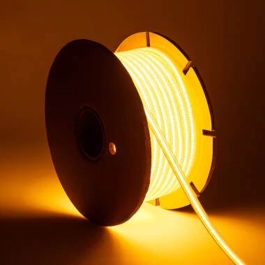 Ruban LED Dimmable 220V COB Auto-Redressement 320 LED/m BOBINE 50m 14W/m 1120lm/m SILICONE FLEX Largeur 10mm Coupe 25cm IP65