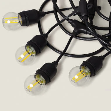Bild von Set Girlande Waterproof 5.5 M Schwarz + 8 LED Lampen E27 Filament 4 W