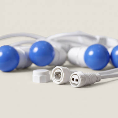 Bild von Set Girlande Waterproof 5.5m Weiss+ 8 LED-Glühbirnen E27 G45 3W Farbig