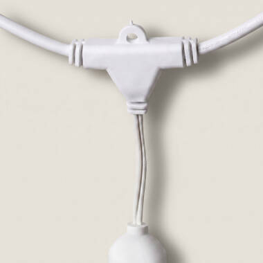 Immagine di Kit Ghirnalda Waterproof 5.5m Bianco + 8 Lampadine LED E27 G45 3W a Colori