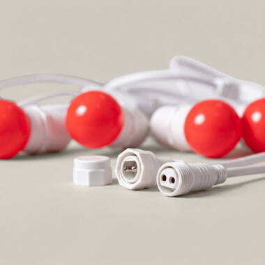 Immagine di Kit Ghirnalda Waterproof 5.5m Bianco + 8 Lampadine LED E27 G45 3W a Colori