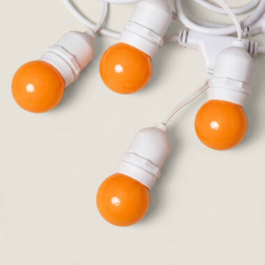 Image de Kit Guirlande Waterproof 5.5m Blanche + 8 Ampoules LED E27 G45 3W de Couleurs 