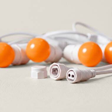 Image de Kit Guirlande Waterproof 5.5m Blanche + 8 Ampoules LED E27 G45 3W de Couleurs 