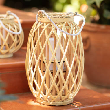 Lampada da Tavolo LED in Rattan Big Alejandría