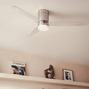 Deckenventilator mit Licht, geräuscharm, DC, Holzflügel, Leros