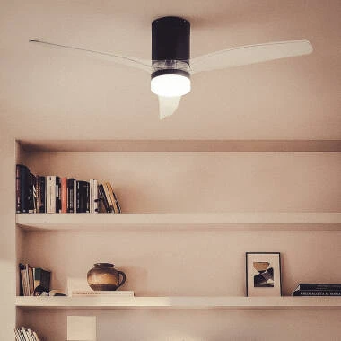 Afbeelding van Plafondventilator met verlichting Stil DC houten bladen Leros