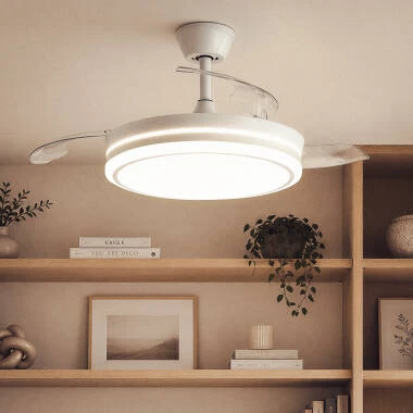 Ventilateur de Plafond avec Éclairage Silencieux DC Pales Rétractables Dalori Evo