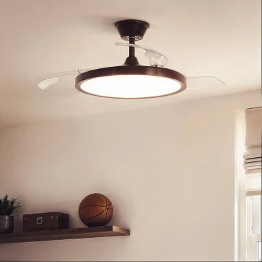 Deckenventilator mit Licht, geräuscharm, DC, einziehbare Flügel, Kleon