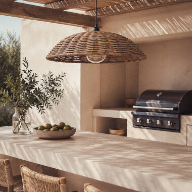 Lea Drom Rattan Outdoor Pendant Lamp