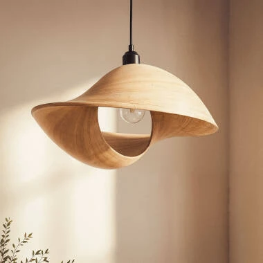 Pendelleuchte aus Bambus Shuka Acacia ILUZZIA