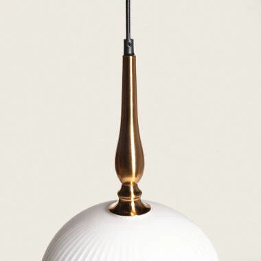 Bild von Pendelleuchte aus Metall und Glas Belma