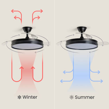 Image of Kaios Silent Ceiling Fan with Light DC Motor & Retractable Blades