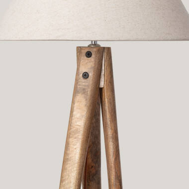 Bild von Stehlampe aus Holz Kumar ILUZZIA