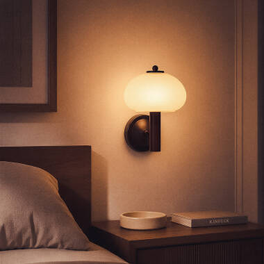 Afbeelding van Wandlamp van Hout en Glas Aiko